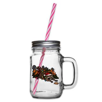 Lustiger Waschbär Weihnachten Weihnachtsbaum Meme - Henkelglas mit Schraubdeckel - Klar - Rechts