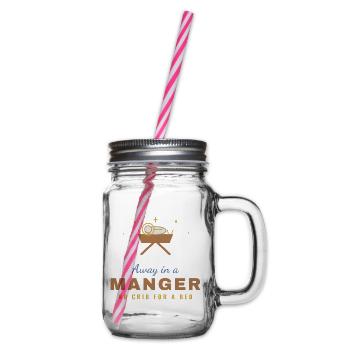 Away in a Manger – Christian Christmas - Henkelglas mit Schraubdeckel - Klar - Rechts