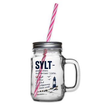 Sylt ganz oben auf meiner Liste - Henkelglas mit Schraubdeckel - Klar - Rechts