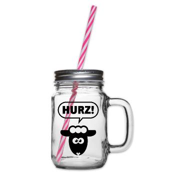 Hurz! (Lamm / Black / Lustig / Total Normal / POS) - Henkelglas mit Schraubdeckel - Klar - Rechts