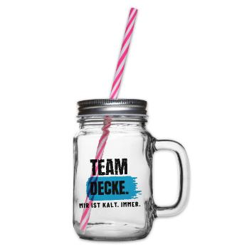 Team Decke – mir ist kalt - Henkelglas mit Schraubdeckel - Klar - Rechts