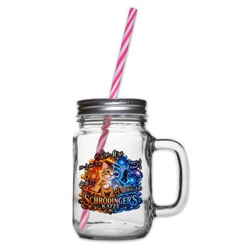 Schrödingers Katze Kunstdesign - Henkelglas mit Schraubdeckel - Klar - Rechts