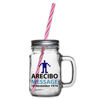 Pixel Avatar Nachricht Logo Arecibo - Henkelglas mit Schraubdeckel - Klar - Rechts