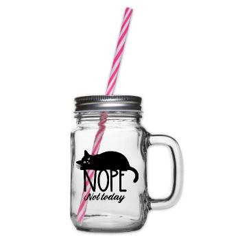 Nope not today cat  - Henkelglas mit Schraubdeckel - Klar - Rechts