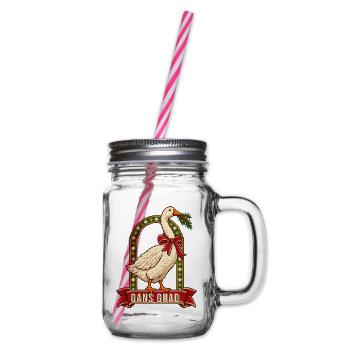 Gans guad Weihnachtspulli bairisch - Henkelglas mit Schraubdeckel - Klar - Rechts