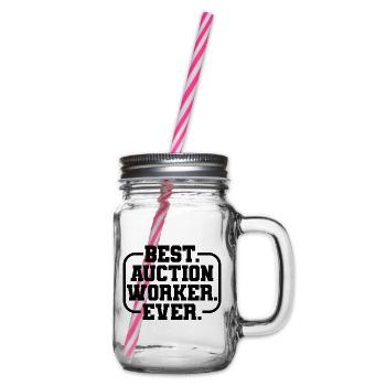 Best Auction Worker Spruch - Henkelglas mit Schraubdeckel - Klar - Rechts