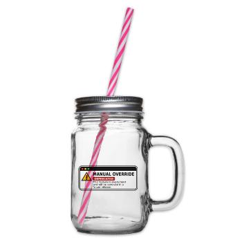 Manual Override  - Henkelglas mit Schraubdeckel - Klar - Rechts