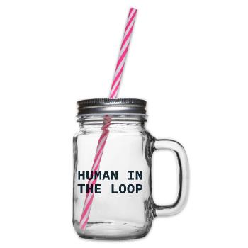 Human in the Loop Typography - Henkelglas mit Schraubdeckel - Klar - Rechts