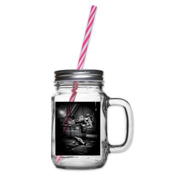 Night Trash Panda Crew Vintage Wildlife Club - Henkelglas mit Schraubdeckel - Klar - Rechts