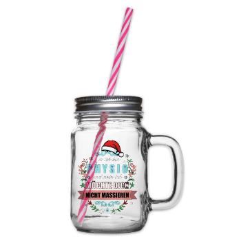 Ja Ich Bin Physio Nicht Massieren Weihnachten - Henkelglas mit Schraubdeckel - Klar - Rechts