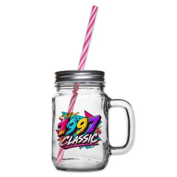 1997 Classic Neon Retro - Henkelglas mit Schraubdeckel - Klar - Rechts