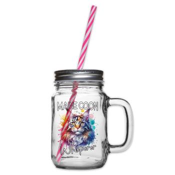 Maine Coon Flüsterer - Henkelglas mit Schraubdeckel - Klar - Rechts