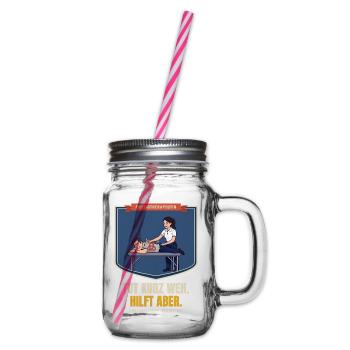 Physiotherapeutin – Geschenk Physio Spruch lustig - Henkelglas mit Schraubdeckel - Klar - Rechts