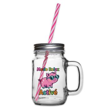 Entspannter Modus Active Funky Pig - Henkelglas mit Schraubdeckel - Klar - Rechts