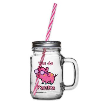 Leben von Pacha Pig Glam - Henkelglas mit Schraubdeckel - Klar - Rechts