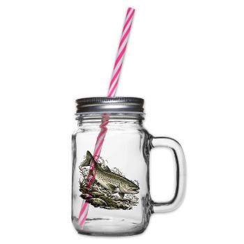 Wilde Forelle – Kraft des Bergbachs - Henkelglas mit Schraubdeckel - Klar - Rechts