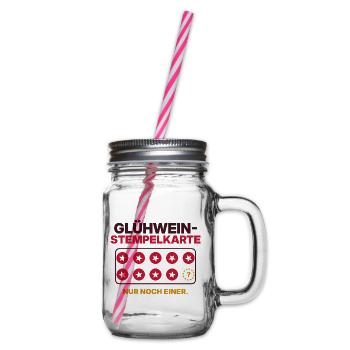 Glühwein-Stempelkarte - Henkelglas mit Schraubdeckel - Klar - Rechts