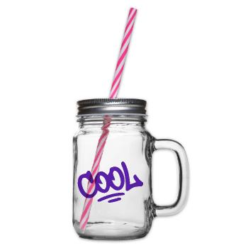 Coole Grafiti Purple Urban Lettering - Henkelglas mit Schraubdeckel - Klar - Rechts