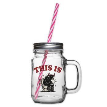 This Is Bullshit – Lustiger Bulle im Retro-Stil - Henkelglas mit Schraubdeckel - Klar - Rechts