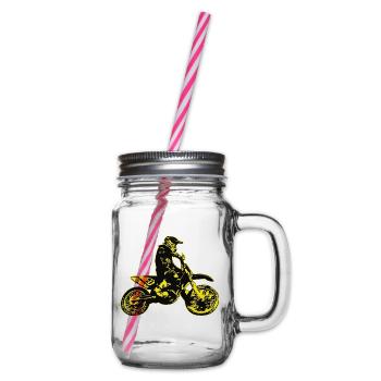 motocross - Henkelglas mit Schraubdeckel - Klar - Rechts