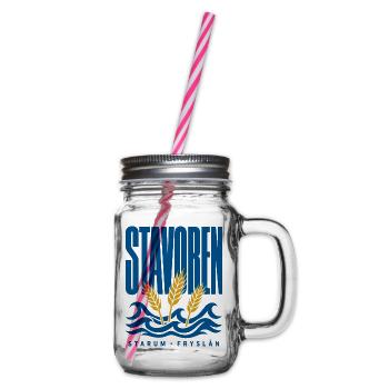 Stavoren Starum Friesland Weizen und Wellen - Henkelglas mit Schraubdeckel - Klar - Rechts