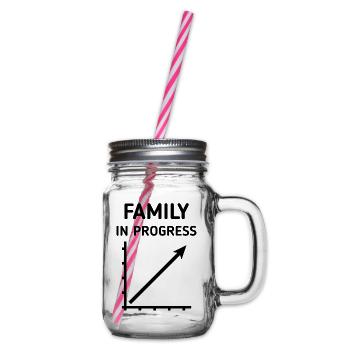 Family In Progress (Schwanger / Eltern / Black) - Henkelglas mit Schraubdeckel - Klar - Rechts