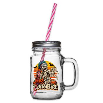 Halloween Mumienarzt Code Boo Notfall - Henkelglas mit Schraubdeckel - Klar - Rechts