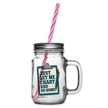 Let Me Chart Typografie Nurse Pflegekraft RN - Henkelglas mit Schraubdeckel - Klar - Rechts