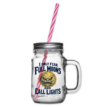 I Only Fear Full Moons Pflege Nachtschicht - Henkelglas mit Schraubdeckel - Klar - Rechts