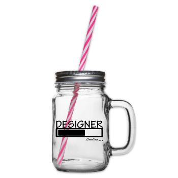 funny designer - Henkelglas mit Schraubdeckel - Klar - Rechts