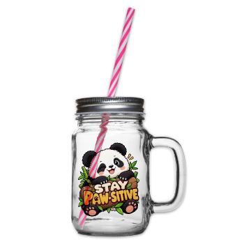 Stay Paw-Sitive Panda - Henkelglas mit Schraubdeckel - Klar - Rechts