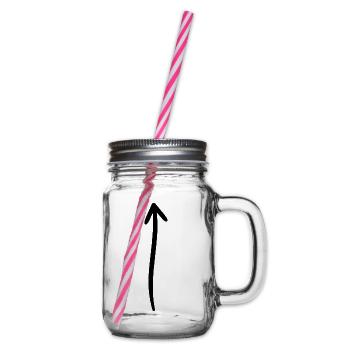 Pfeil nach oben - handgezeichnet - Henkelglas mit Schraubdeckel - Klar - Rechts