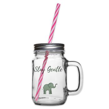 Elefant Sanftheit Design - Henkelglas mit Schraubdeckel - Klar - Rechts