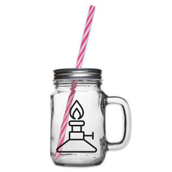 Bunsenbrenner-Labor-Liniensymbol - Henkelglas mit Schraubdeckel - Klar - Rechts