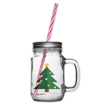 Tannenbaum minimalistisch - Weihnachtsbaum Motiv - Henkelglas mit Schraubdeckel - Klar - Rechts