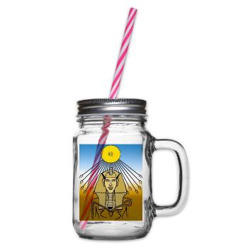 Sonnenpharaön Strahlenkreis - Henkelglas mit Schraubdeckel - Klar - Rechts