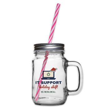 IT Support Holiday Shift – Admin an Weihnachten - Henkelglas mit Schraubdeckel - Klar - Rechts