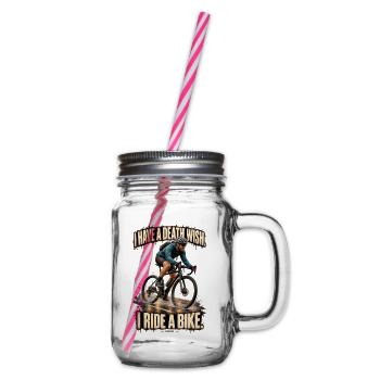 ODDROO – I Ride a Bike - Henkelglas mit Schraubdeckel - Klar - Rechts