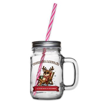 Tour abgesagt – Rentier auf Weihnachtswitz Weihnachten - Henkelglas mit Schraubdeckel - Klar - Rechts