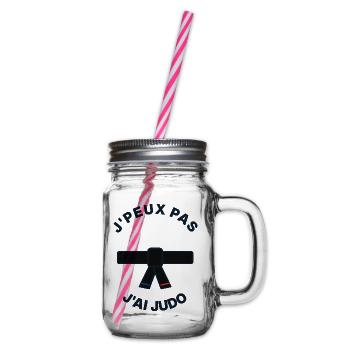 I Can't I Judo - Judoka Humor-Geschenk - Henkelglas mit Schraubdeckel - Klar - Rechts