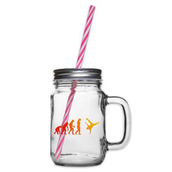 Geschenkidee für einen Hip-Hop-Tänzer mit B-Boying - Henkelglas mit Schraubdeckel - Klar - Rechts