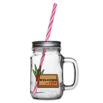 Willkommen-ish - Henkelglas mit Schraubdeckel - Klar - Rechts