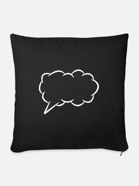 Sprechblase Gedankenblase - Sofakissen mit Füllung 45 x 45 cm - Schwarz