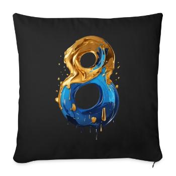 NR. 8 NUMMER 8 COOL 8. GEBURTSTAG - Sofakissen mit Füllung 45 x 45 cm - Schwarz - Vorne