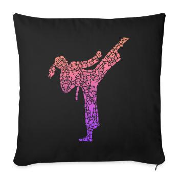 Karate Girl Kampfsport Mädchen Damen Taekwondo - Sofakissen mit Füllung 45 x 45 cm - Schwarz - Vorne