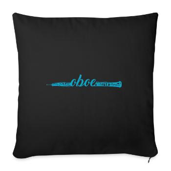 Beschwingte Oboe Orchesterklang - Sofakissen mit Füllung 45 x 45 cm - Schwarz - Vorne