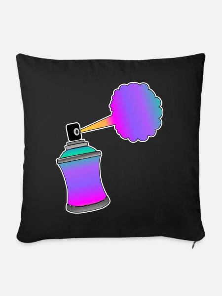 Spraydose Graffiti - Sofakissen mit Füllung 45 x 45 cm - Schwarz