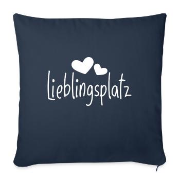 Lieblingsplatz Kissen mit Herz - Sofakissen mit Füllung 45 x 45 cm - Navy - Vorne