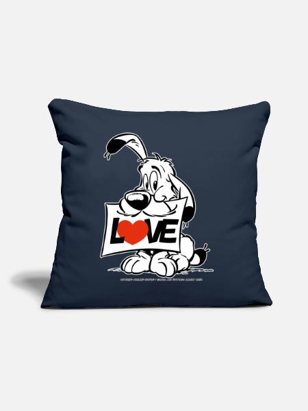 Asterix & Obelix Charakter Idefix - Sofakissen mit Füllung 45 x 45 cm - Navy - Vorne