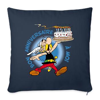 Asterix & Obelix Asterix Geburtstagstorte Design - Sofakissen mit Füllung 45 x 45 cm - Navy - Vorne